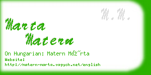 marta matern business card